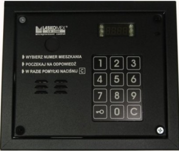 CP-3103R-BLACK Panel audio z czytnikiem RFID, kolor czarny, 4 wejścia, maksymalnie 64 klatki, Laskomex